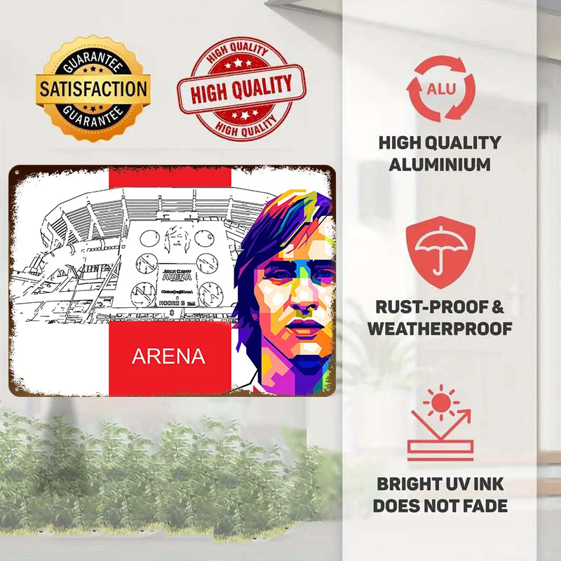 Johan Cruijff Arena Pop Art Poster Customized Vintage Metal Signs Wall Art Retro Tin Plaque for Gamer Decoration Room House Home