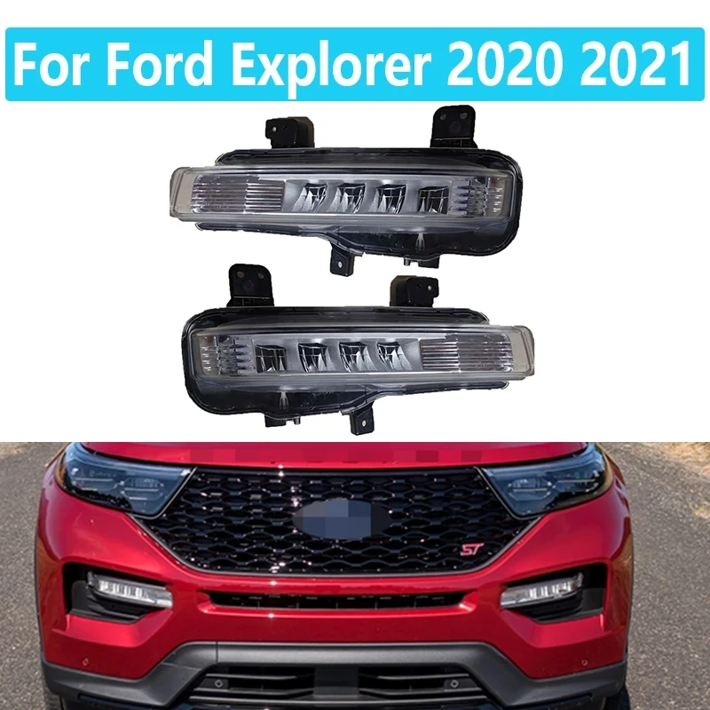 

For Ford Explorer 2020 2021 LED Fog Light FogLamp Fog Lights Headlights DRL Driving Daylights Cover foglamp Car Accessories