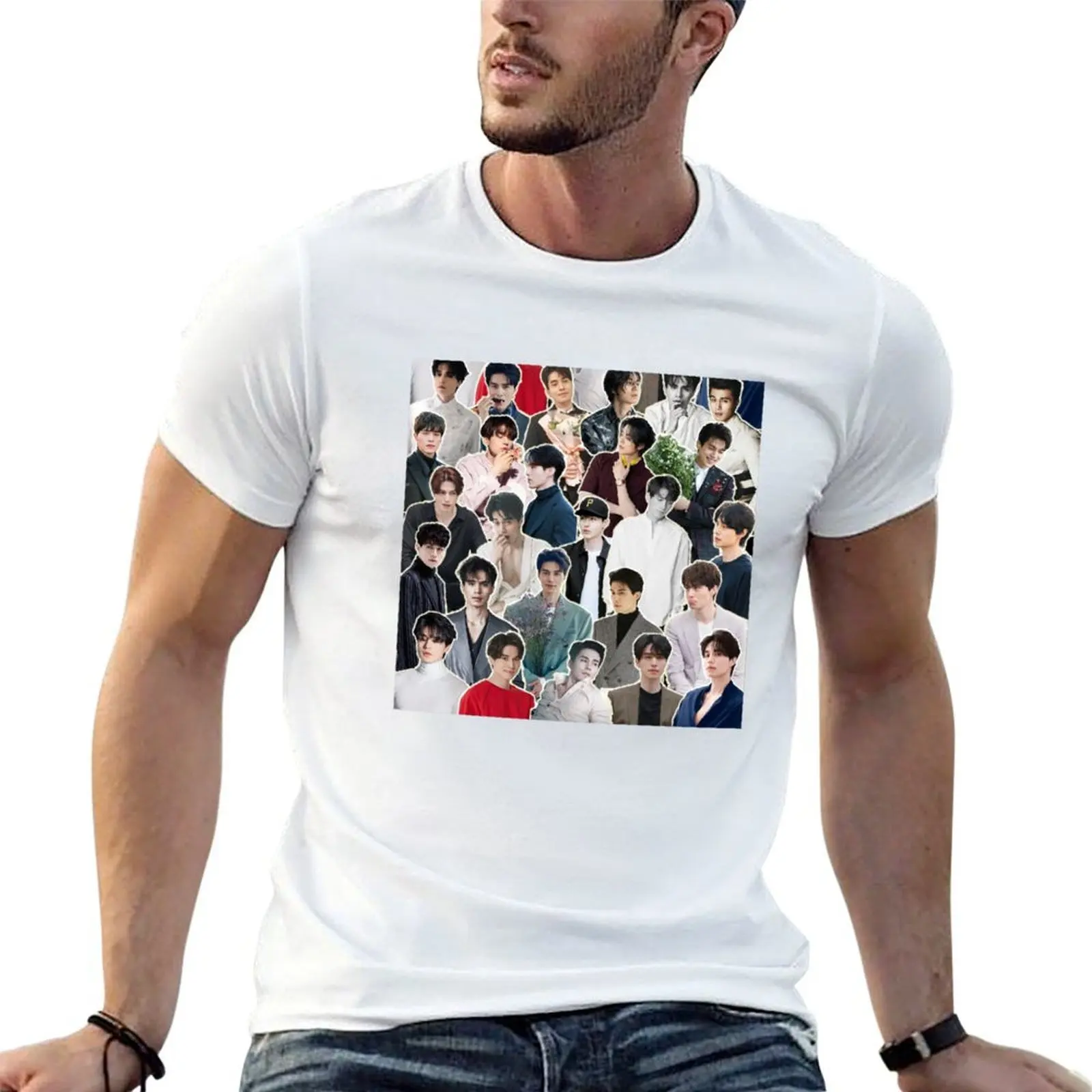 

Lee Dong Wook Collage - Scorpio Zodiac T-Shirt funny t shirts cotton t shirts for man slim fit T-Shirt