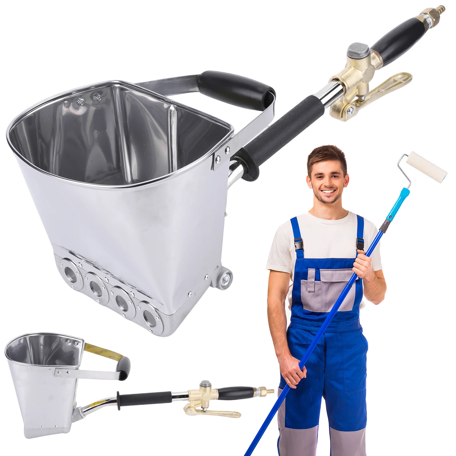 

4 Jet Mortar Spray Gun Wall Cement Spray Gun Concrete Sprayer for Wall Painting