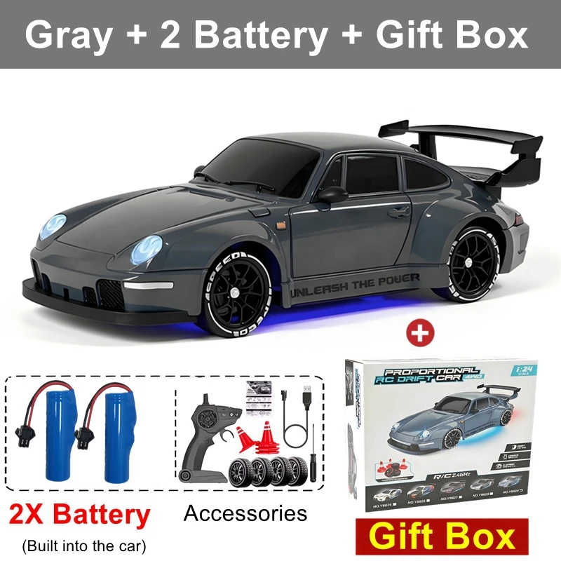 4WD RC Drift Auto Met LED Licht 2.4G Radio 20 KM/u Hoge Snelheid Afstandsbediening Racewagens Voertuig Model Speelgoed Cadeau voor Jongen Meisje Kid