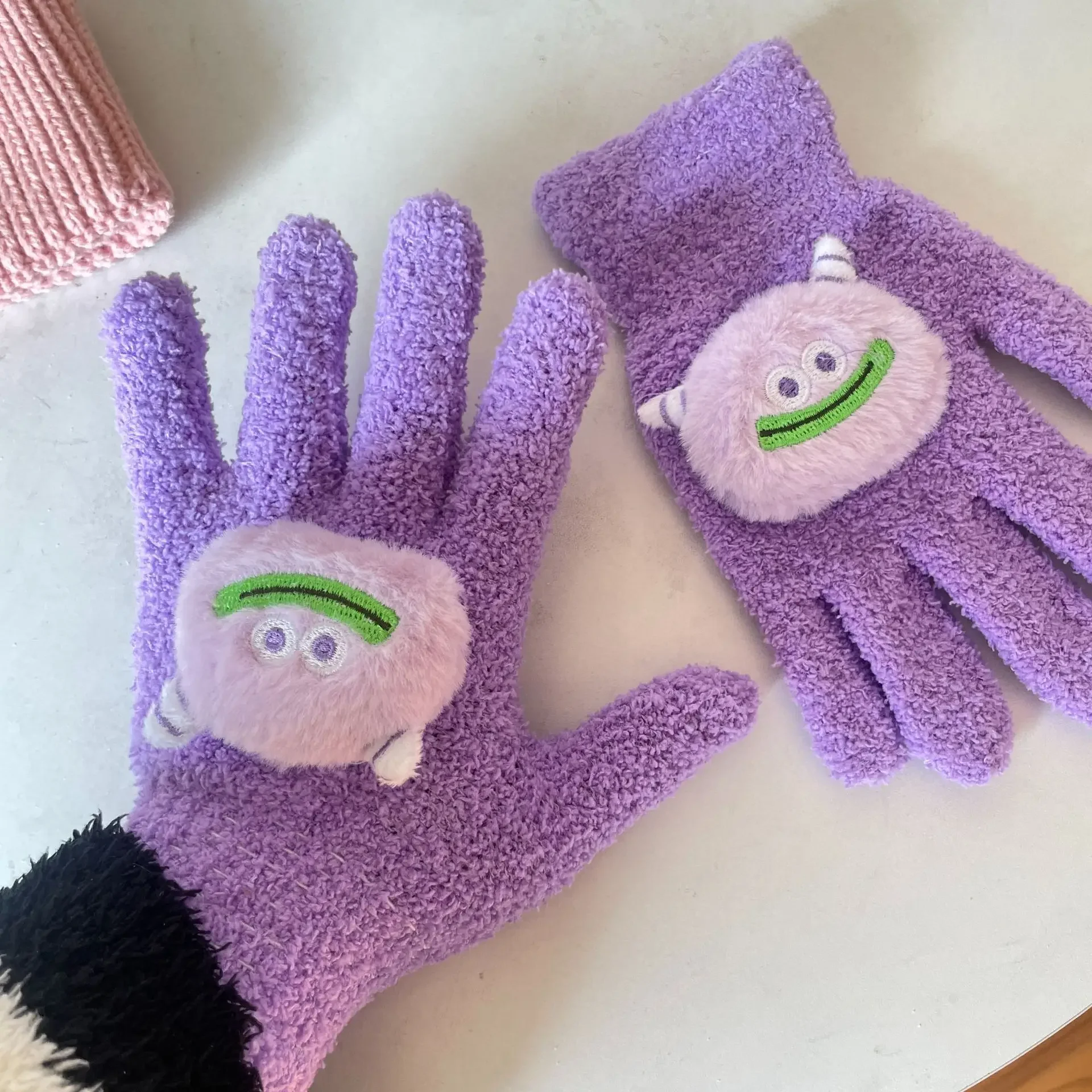 Плюшевые перчатки с рубином Диснея для женщин на осень и зиму, студенческие езды на велосипеде, теплые, милые, с рисунком собаки Пача, бобра, шерстяные, вязаные