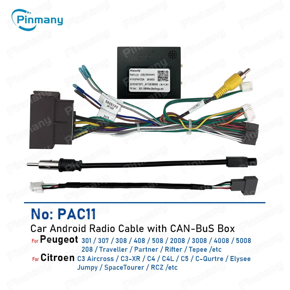 CANBus adapter Power Wire Harness connector PAC11 for Peugeot Traveller Partner Rifter Tepee Citroen Elysee Jumpy SpaceTourer