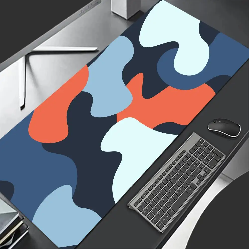 

Красочный камуфляжный коврик для мыши, большой коврик для компьютера, офиса, игрового стола, XXL, резиновый, нескользящий, прошитый, для клавиатуры, моющийся, настольный коврик