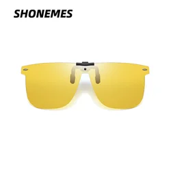SHONEMES Polarized Sunglasses Rimless Clip on Eyewear Night Vision Outdoor UV400 Driving Shades Mirror Red Blue for Men Women