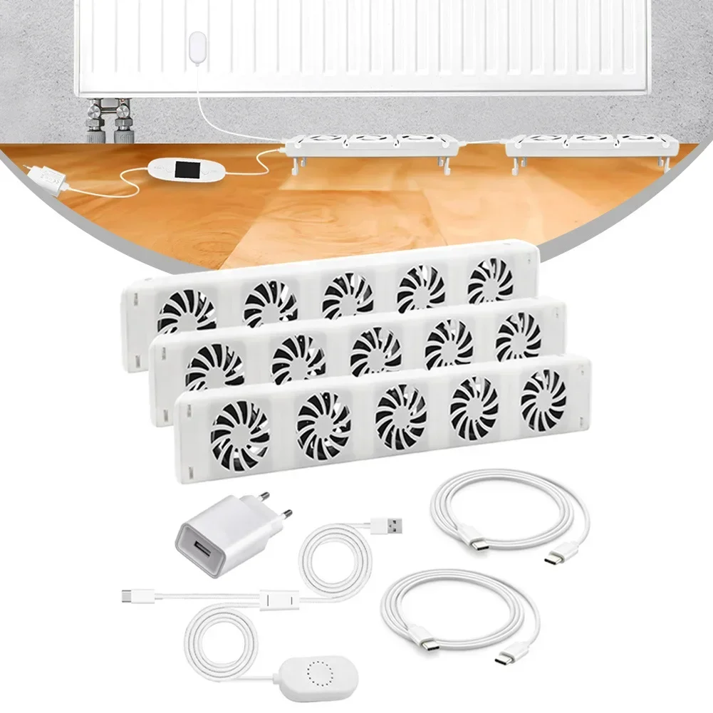 

5-Fan Radiator Fan For Smart Radiator Booster Extension Set Ventilator Fan 100-240V 50/60Hz AC 350MA Home Fireplace Fan