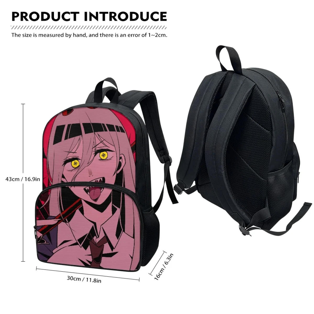 FORUDESIGNS Ransel Sekolah Pria Gergaji Mesin Anime Tas Sekolah Organizer Siswa Tas Buku Ritsleting Ganda Ringan Perjalanan Olahraga