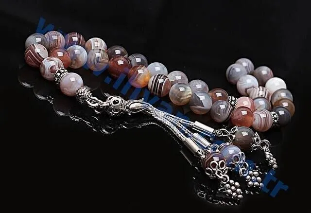 IQRAH Agate Stone Rosary (925 SETTING SILVER)