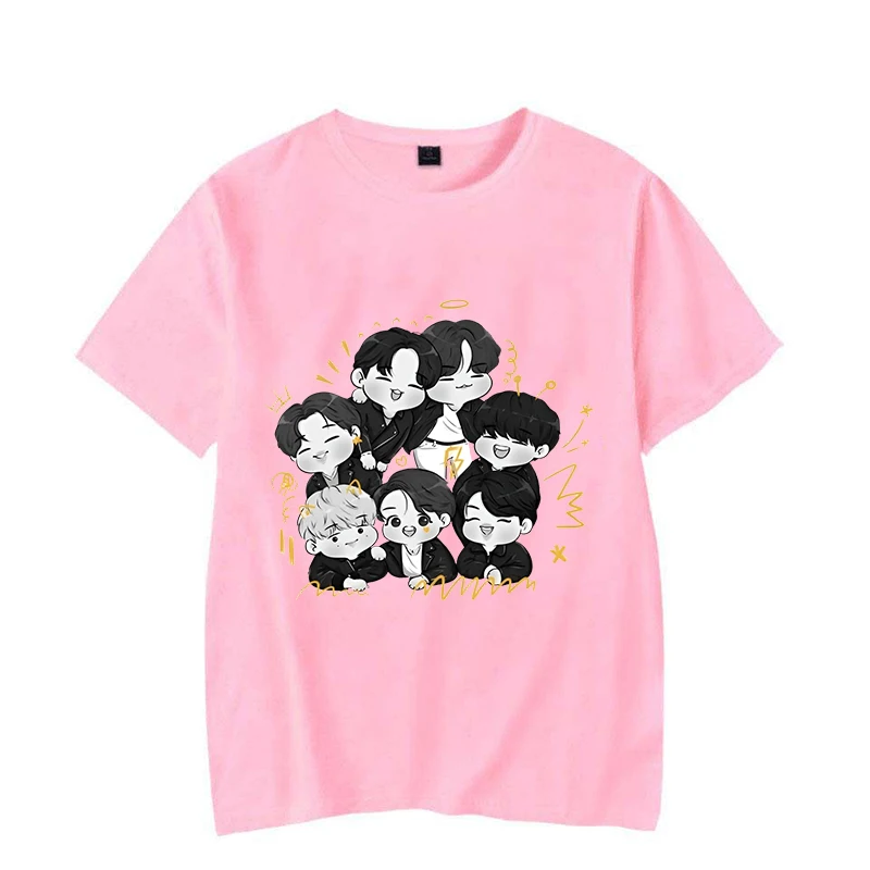 New Kpop Cartoon Printed T-shirts Fashion Y2k Women Summer Tee Shirt Femme Casual Short Sleeve Round Neck Tops T-shirts