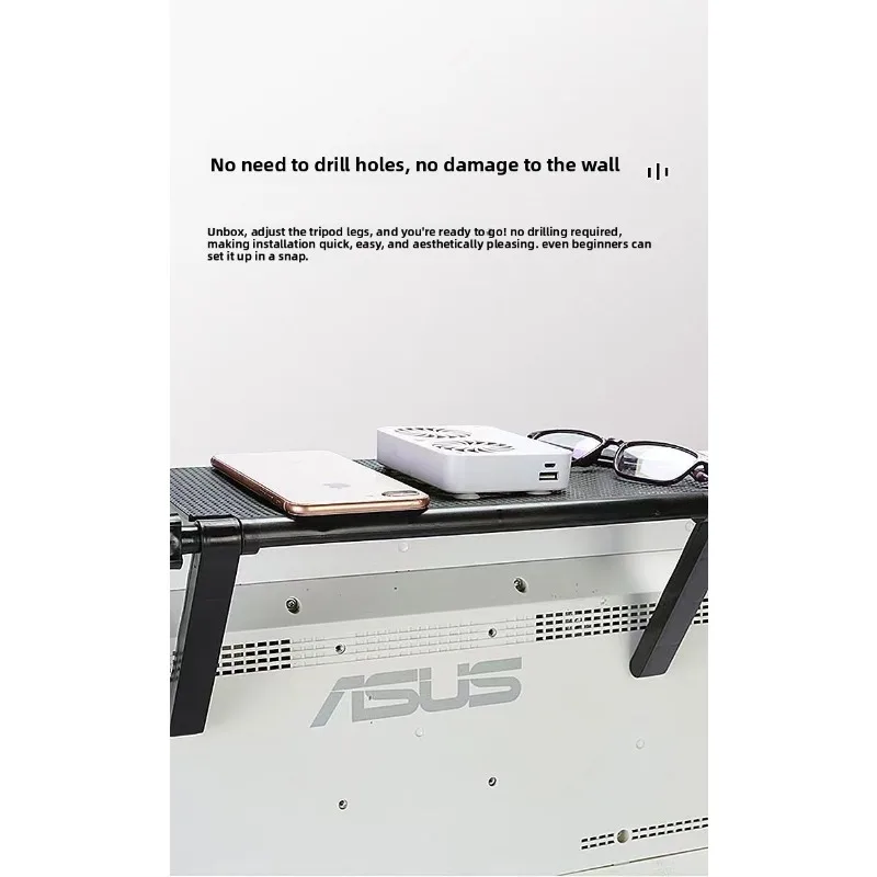 Soporte Universal de montaje en pared para TV sin taladro, estante de caja superior, organizador para ahorrar espacio, Monitor, enrutador, almacenamiento, sala de estar, oficina y hogar