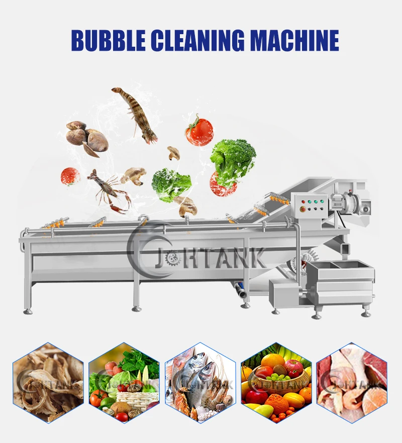 High Efficiency Industrial Vegetable Mango Cleaning Date Blueberry Strawberry Fruit Washer Bubble Washing Machine