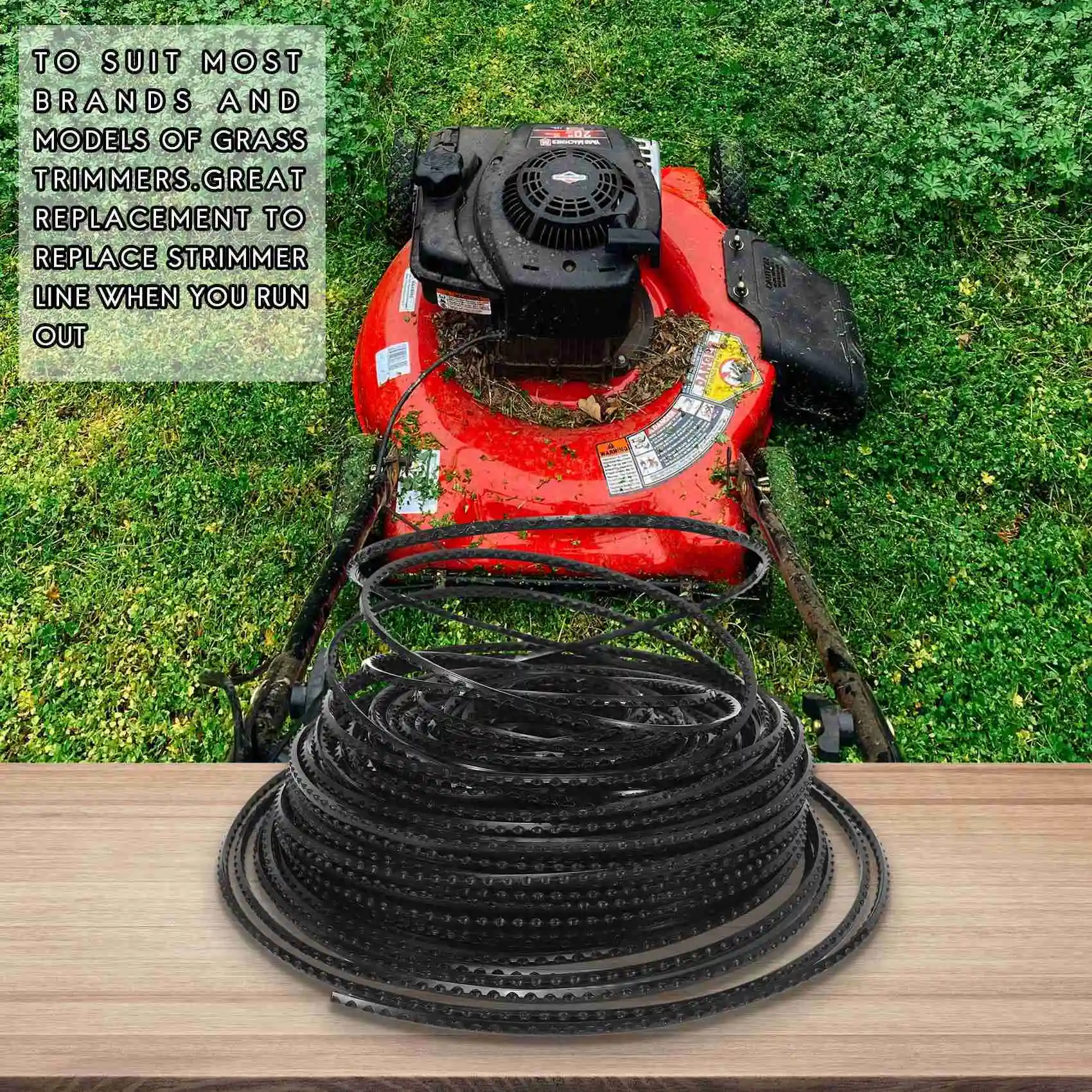 

A23PBG Serrated Heavy Duty Trimmer Line, 3mm x 50M Nylon Strimmer Wire Low Noise Trimmer String for Over Grown Grass and Weeds