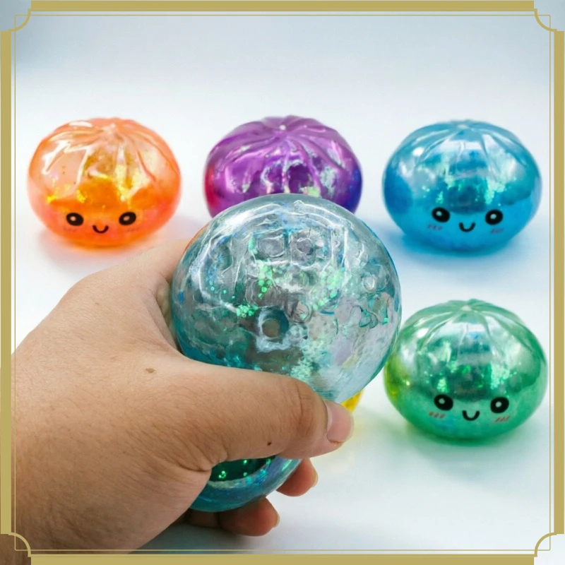 Mystery Blind Box Bao Bun Squishy Jelly Beads Filled Fake Food Non Sticky Slow Rising Squeeze Portable Desk Vent Gadget Prop