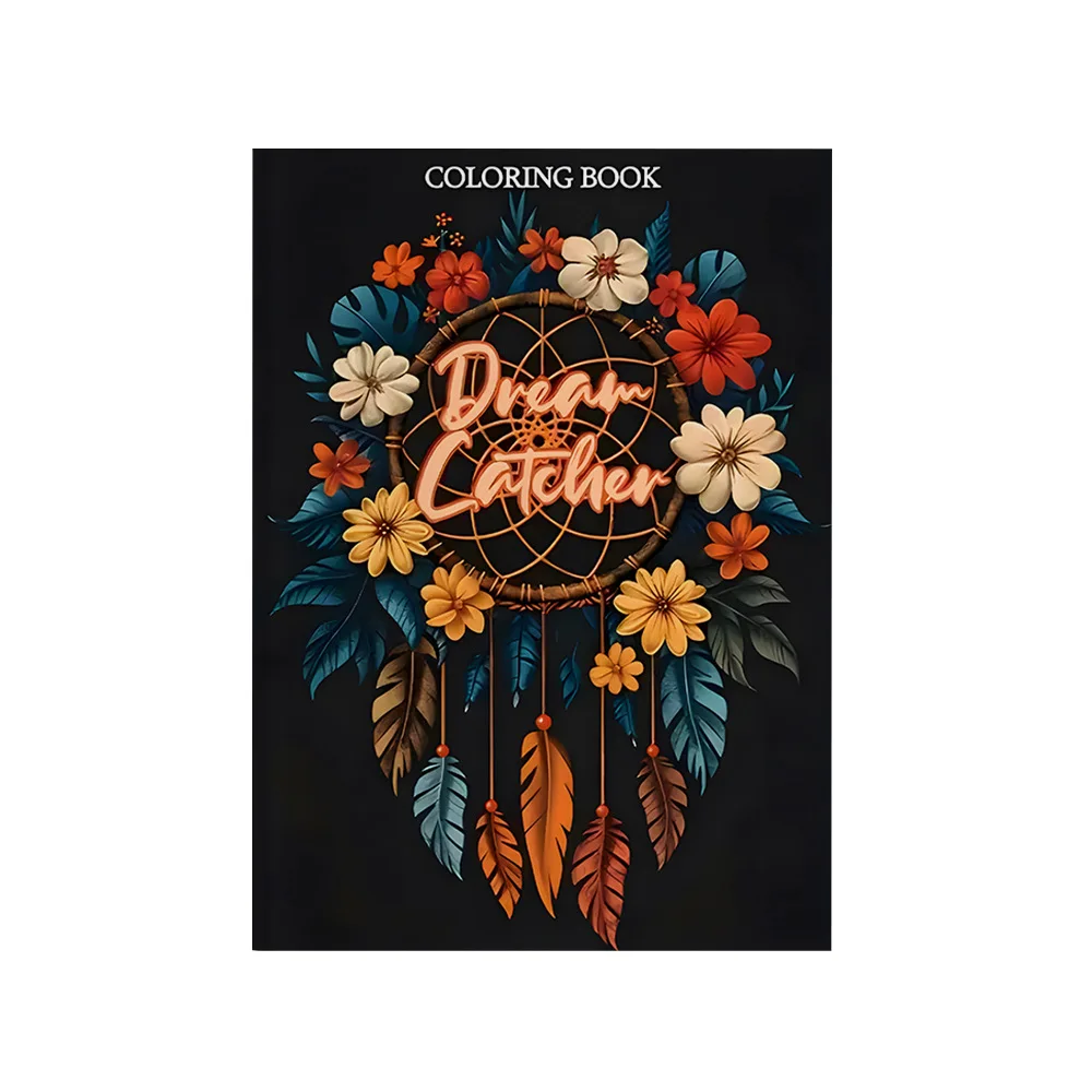 Dream Catcher Coloring Book Boho Floral Feather Native Pattern Stress Relief Drawing Gift For Adults