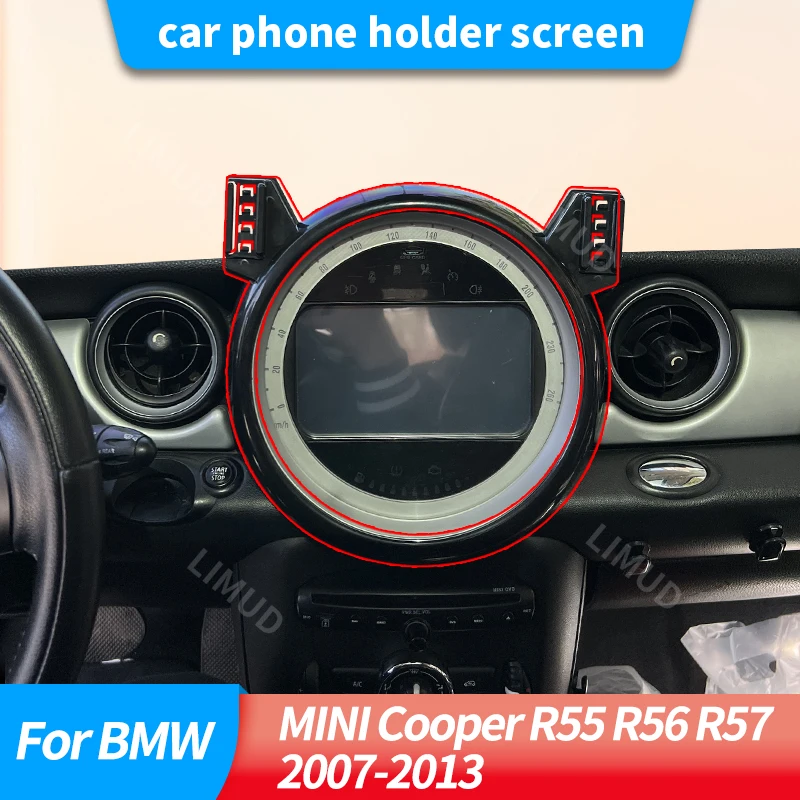 

Car phone holder screen For BMW MINI Cooper R55 R56 R57 2007-2013 Car Mount Magnetic Holder For IPhone12 13 Pro Car Charging