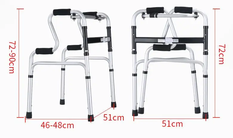 Roda bantu jalan orang tua, alat bantu jalan dapat disesuaikan dilengkapi dengan bantalan sandaran lengan untuk mobilitas terbatas dengan cacat