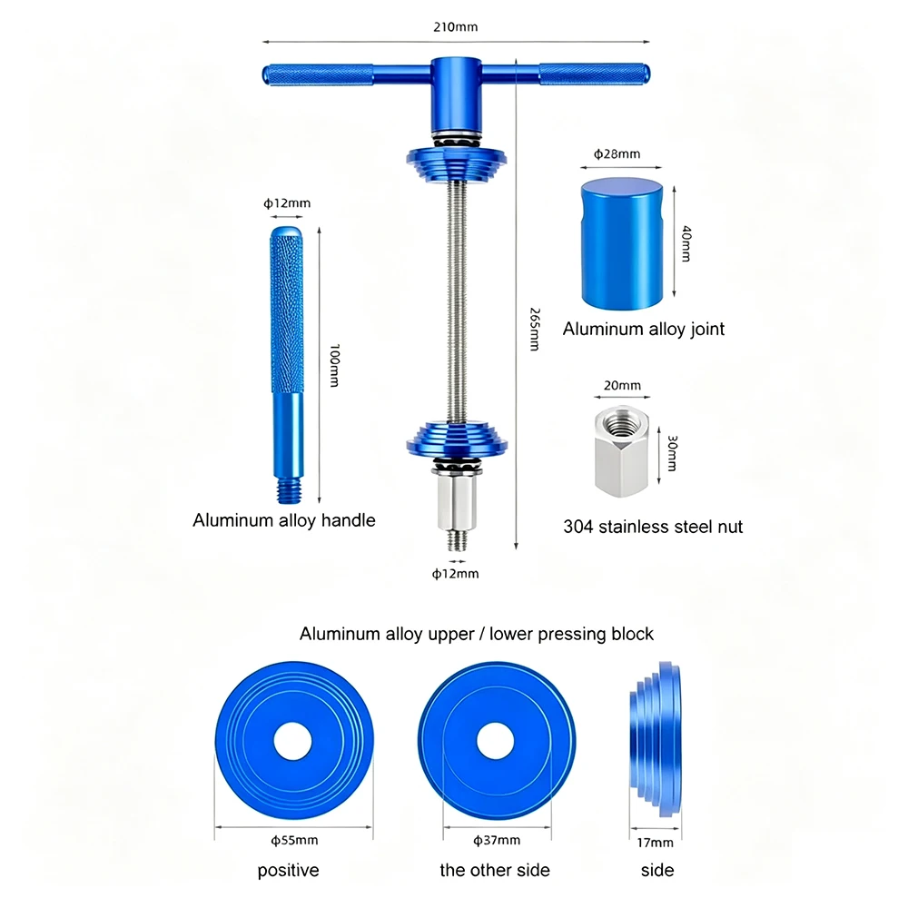 Toopre Fahrrad Headset Press Fit installieren und entfernen Werkzeug halb integrierte Lenkgetriebe Gabel Krone Distanz scheibe Unter leg scheibe Installateur Treiber – Detail 12