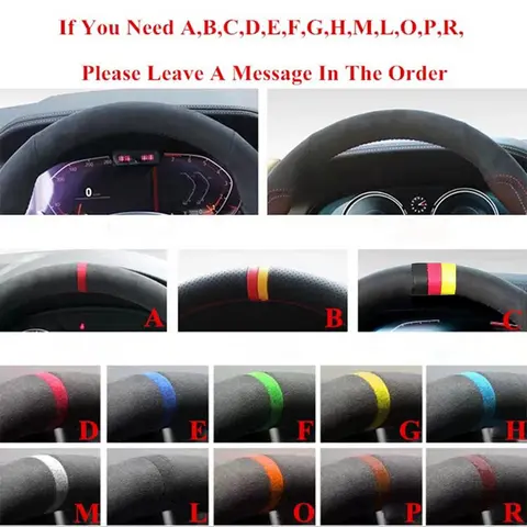 Black Microfiber Leather Car Steering Wheel Cover For BMW MSport1Series F20 M135i M140i M235i M240i X1 F21 F48 X2 F39 X3 F25 m235i buy - №9