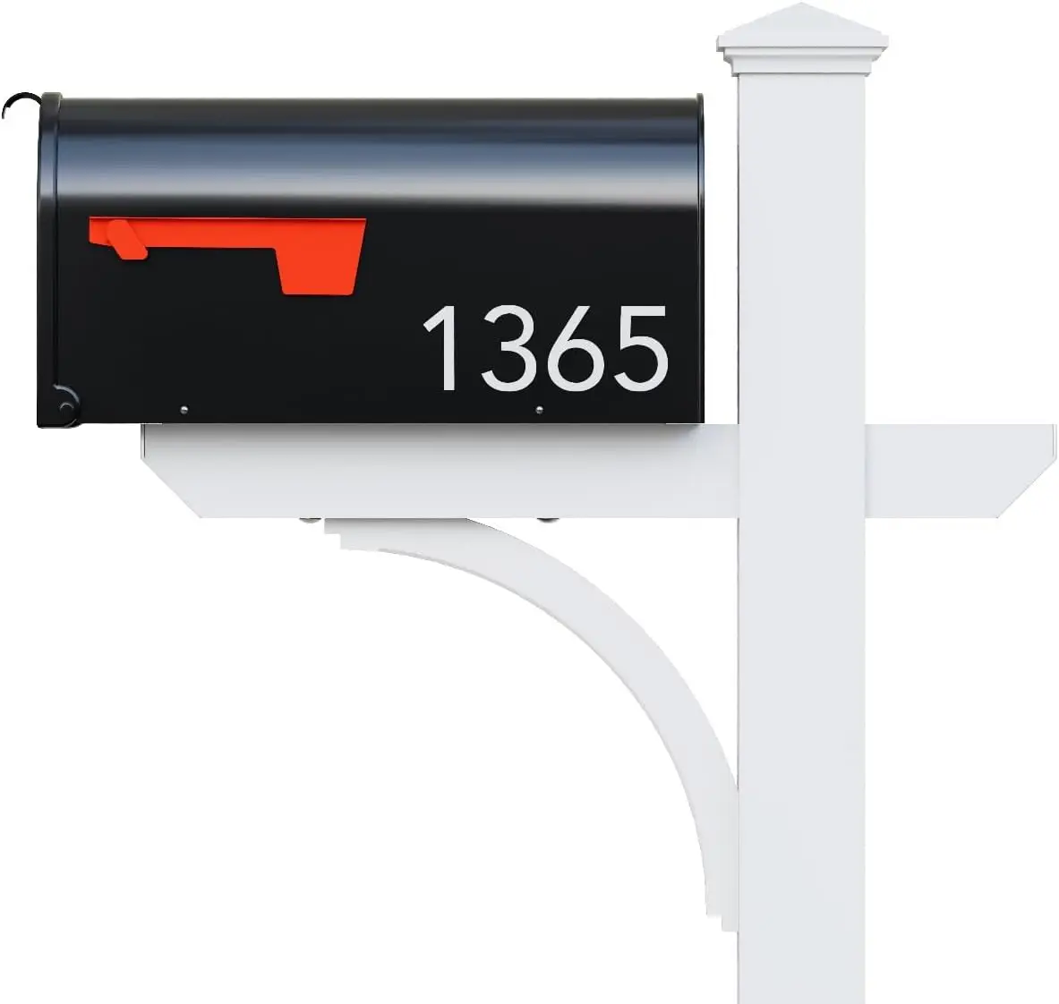 Argonne White Post & Black Mailbox (Large)