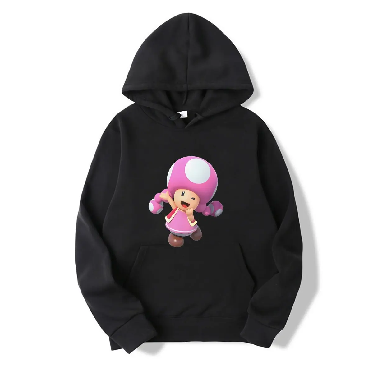 Toadette Winking Hooded sweatshirt Toadette Winking Character Video Games Mushroom Girls Pink 3d Fungus Creative