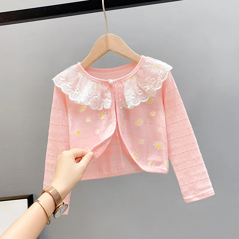 4-9 Years Girls Shawl Spring And Summer Outer Tops Children's Sun Protection Clothing Autumn Air-conditioning Shirts