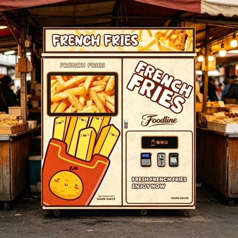 FL High‑capacity French Fry Vending Machine Commercial Auto Hot Fried Snack Vending Device For Shopping Arcade Station