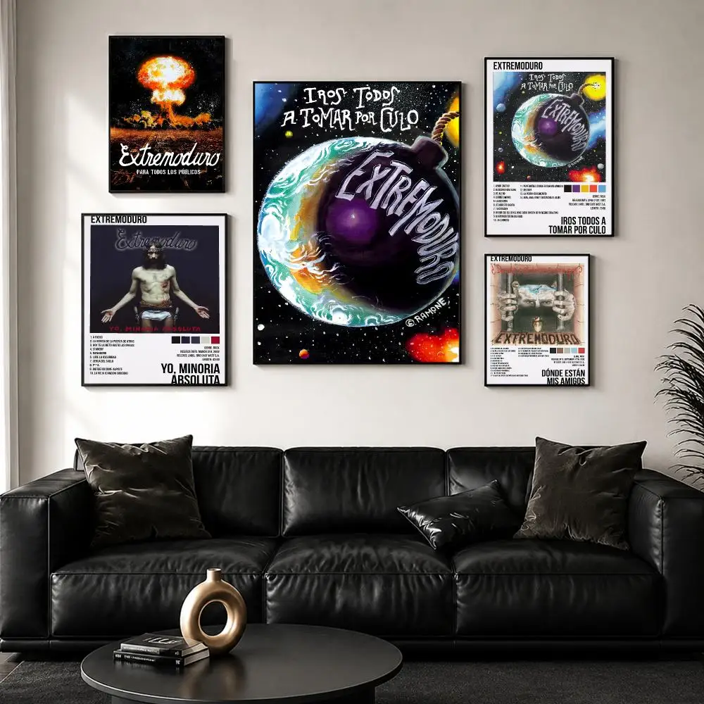 Music Groups Album E-Extremoduro Poster Decorative Wall Art Sticker Mural Print for Bedroom Living Room Hallway Home Decor Gift