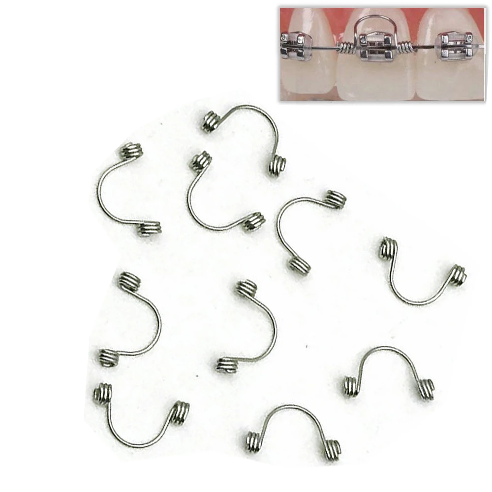 Dental Orthodontic Torquing Primavera, Torque dos dentes anteriores, Molas retangulares, Aço inoxidável, Harris, Odontologia, 10pcs por saco