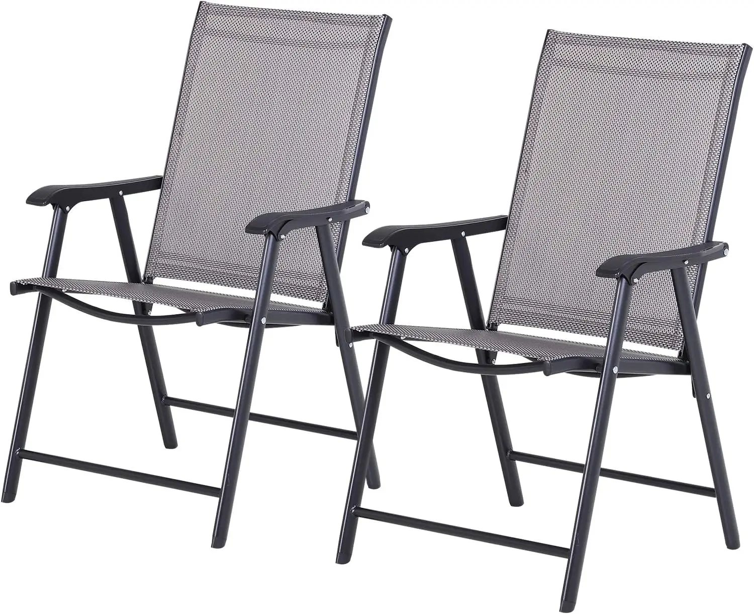 

Folding Outdoor Patio Chairs Set of 2 Stackable Portable for Deck, Garden, Camping and Travel