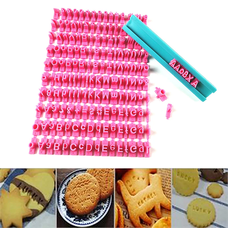 Home Kitchen Alphanumeric Cookie Mold Plastic Alphabet Stamp