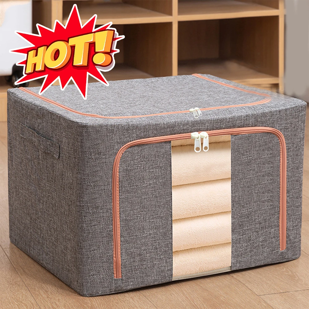 Large Quilt Storage Bag Foldable Storage Organizers Clothes Blanket Organizer Box Dust-proof Wardrobe Clothes Cabinet Organizer