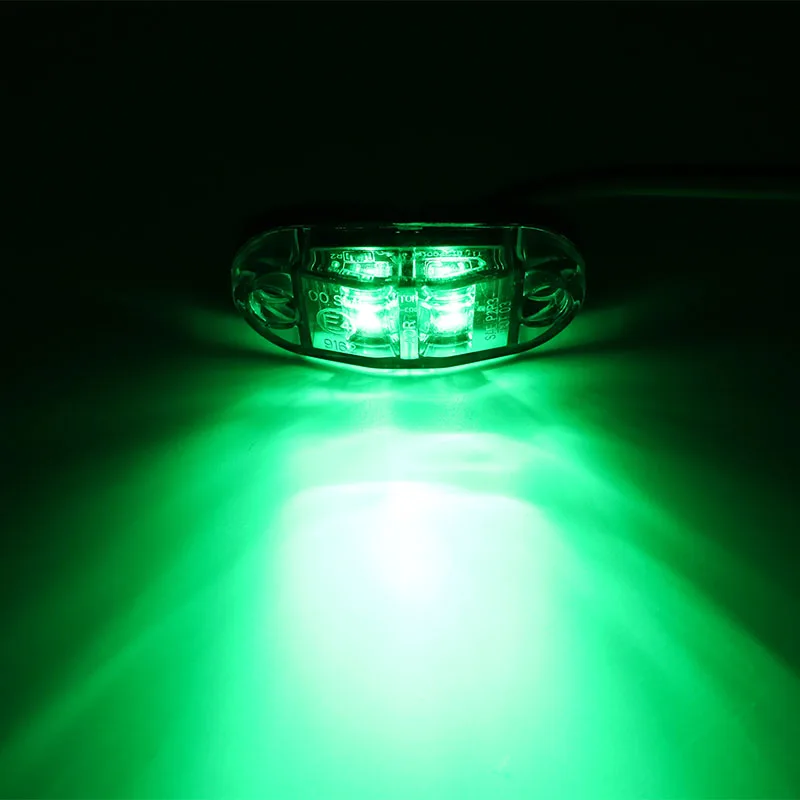 2Pcs 12V / 24V LED Side Marker Lights Car External Lights Warning Tail Lights Trailer lights Truck Auto Lorry Lamp Green New