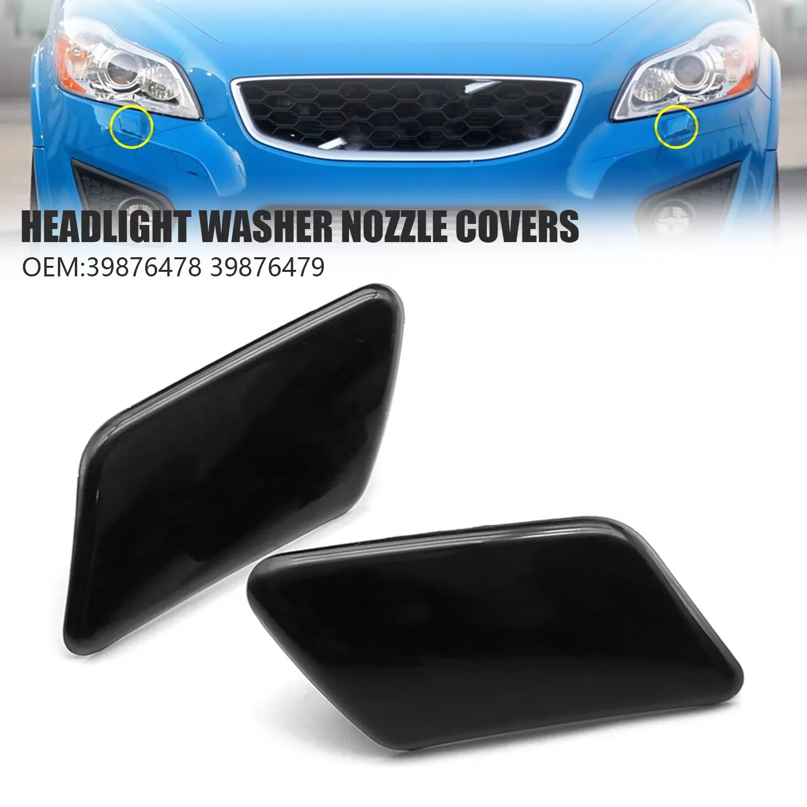 

39876478 39876479 For Volvo C30 2007-2008 Left Right Front Bumper Headlight Washer Nozzle Cover Unpainted Car Accessories