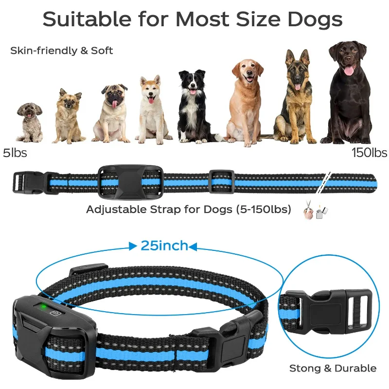 

No Shock 3300Ft Dog Training Collar with Remote Rechargeable Waterproof E Collar with Beep Vibration High Quality Pet Training