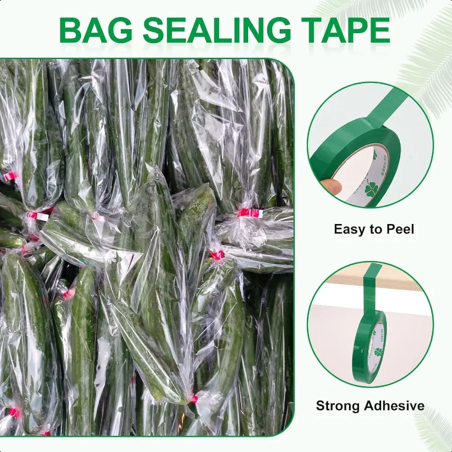 Nastro sigillante per sacchetti 3 8 pollici x 109 iarde 12 pezzi Nastro sigillante per sacchetti in plastica poli per l'imballaggio di verdure Torta di carne Glassa Uso del negozio