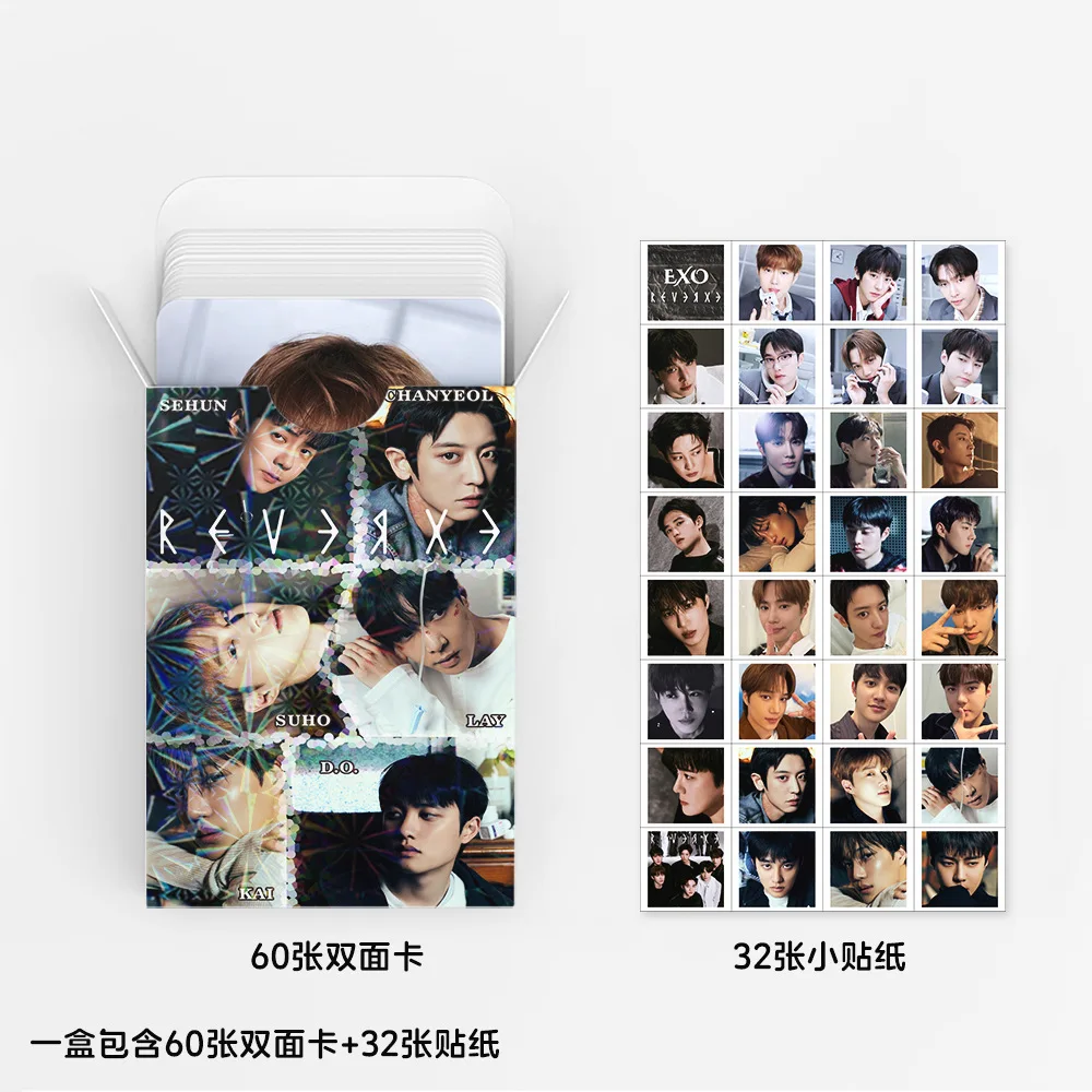 92pcs EXO New Album REVERXE Photocards Stickers Kpop Merch Lomo Cards Set Fans Collection Cards Gifts view 4