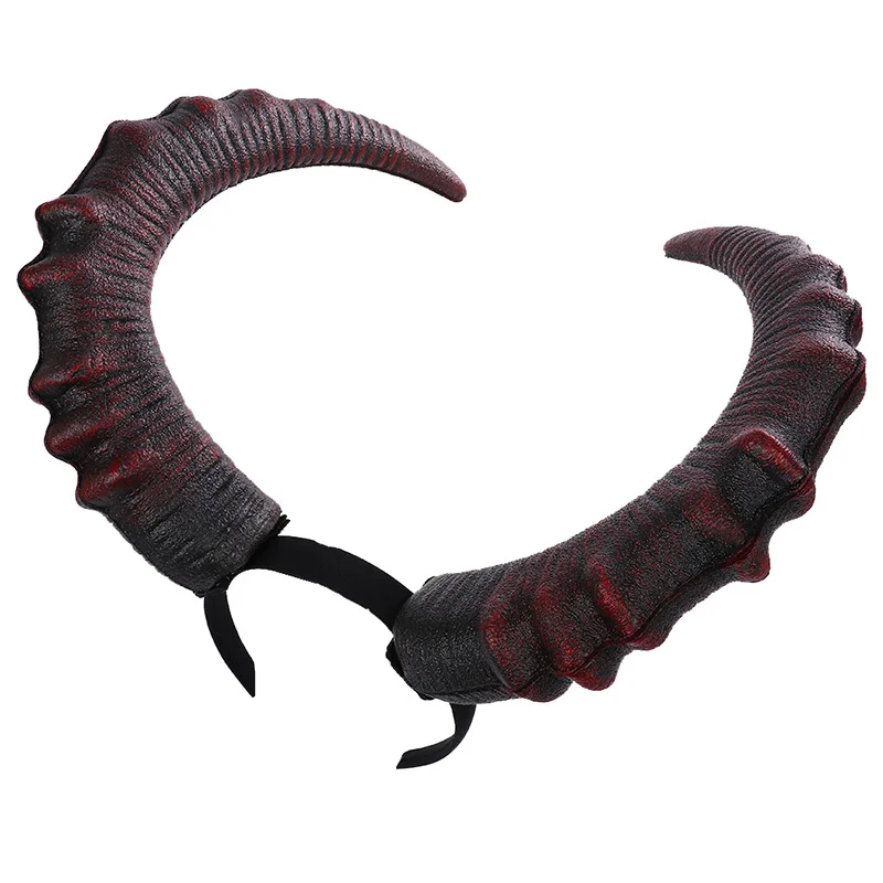 Hornos de Oveja de Anime para Halloween, Realistas, Negros y Rojos, Largos, de Diablo, Demonio, Malvados, Góticos, Sexys, de Animal, de Buey, Accesorio para la Cabeza, Venta al por Mayor