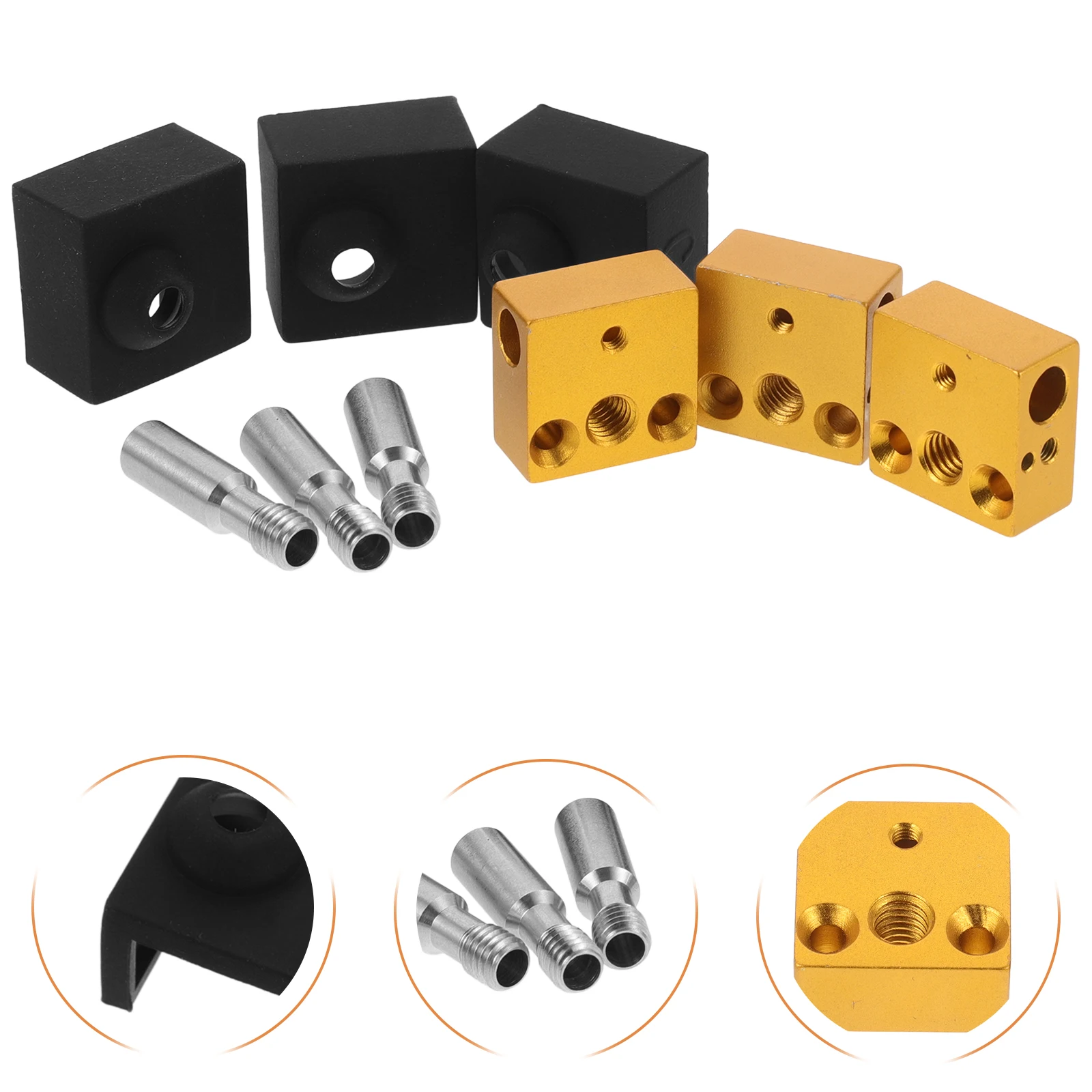

1 Set Aluminum Silicone 3D Printer Heat Kit High Precision Hotend Heater Block For 3D Printing Accessories Extruder Heating