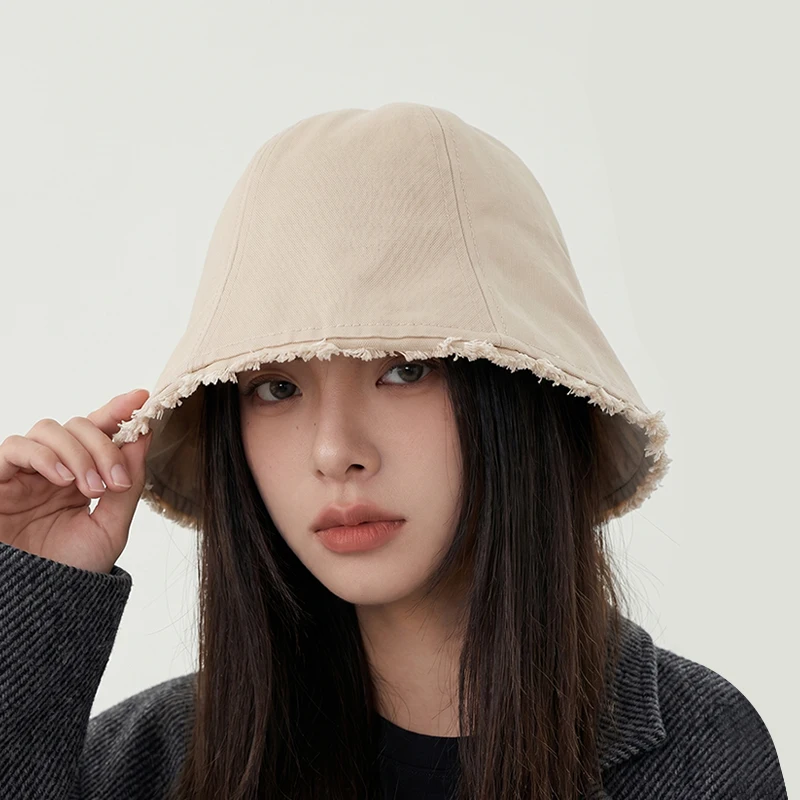 Japanese style big head fisherman hat, face covering, versatile bucket hat, sun shading hat for women in spring and autumn