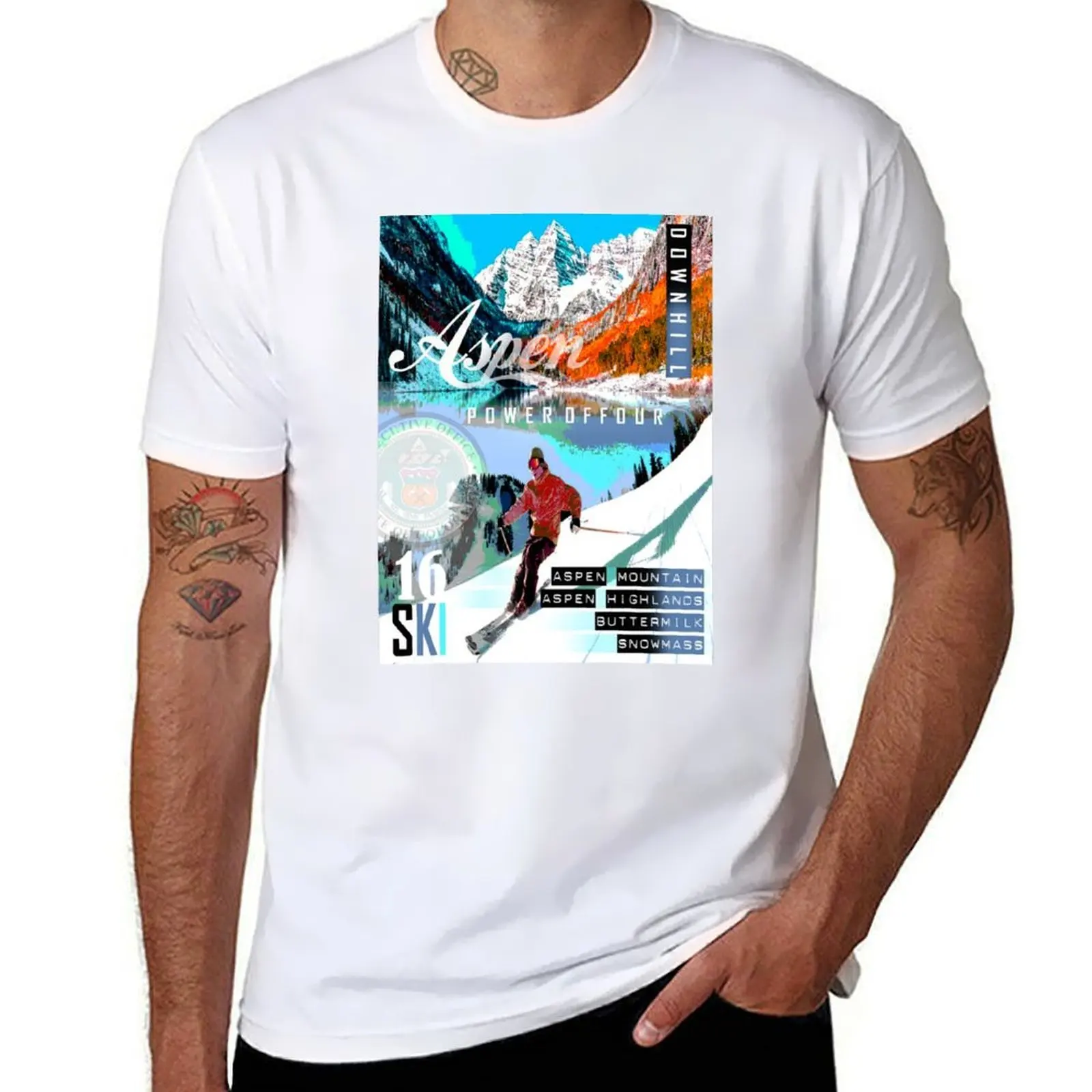 

aspen ski T-Shirt t shirt custom print t shirts for man graphic vintage T-Shirt