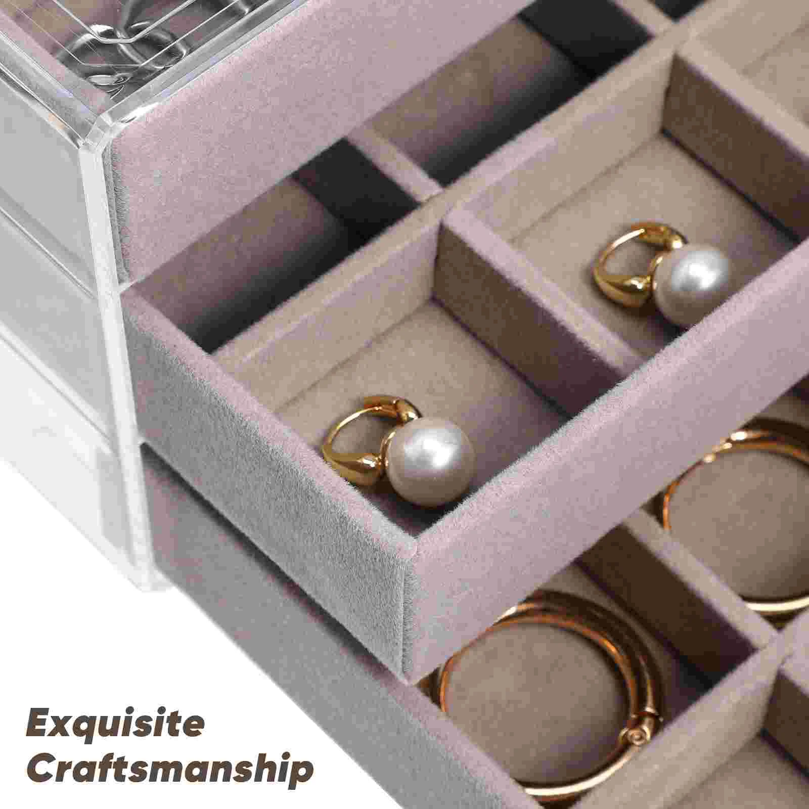 Necklace Jewelry Display Box Miss Drawer Trays for Drawers Acrylic Classify Organizer