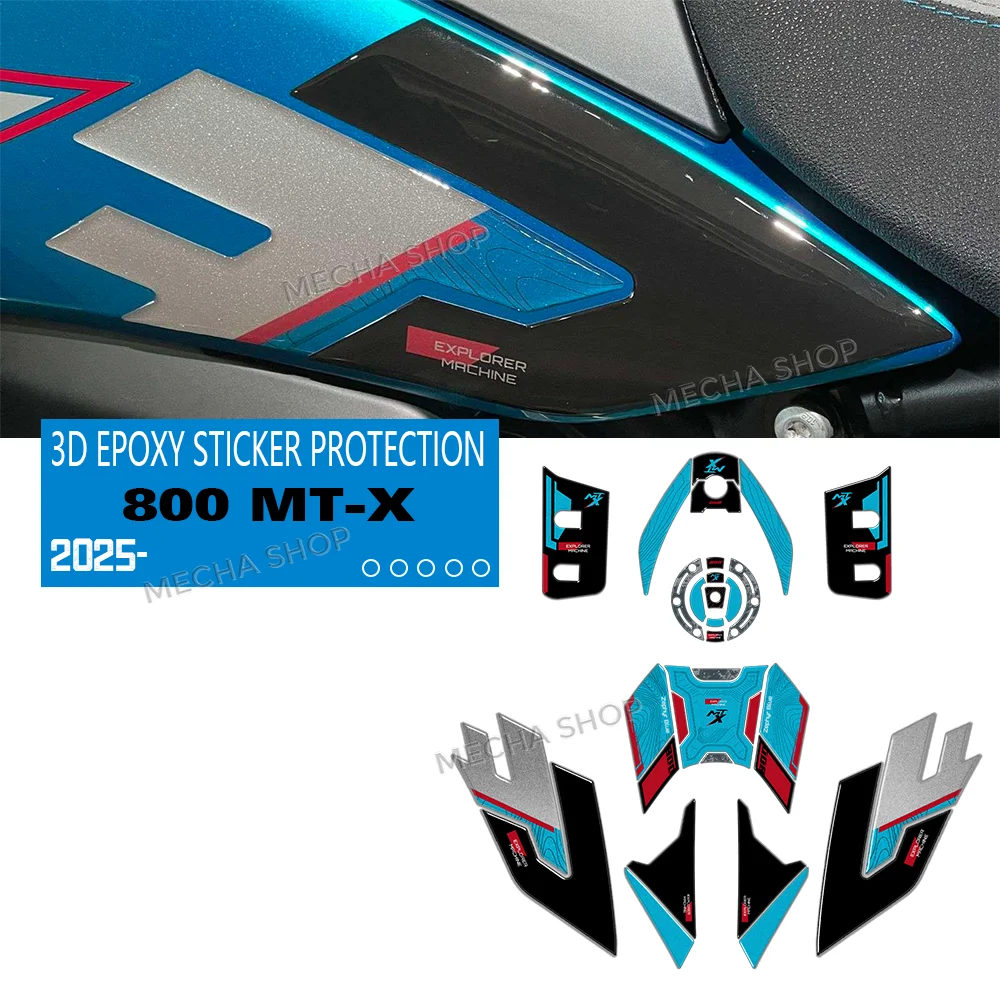 

Tank Pad 3D наклейка из эпоксидной смолы, защитный комплект для CF Moto 800 MT-X 2025-2026, синие аксессуары для мотоциклов