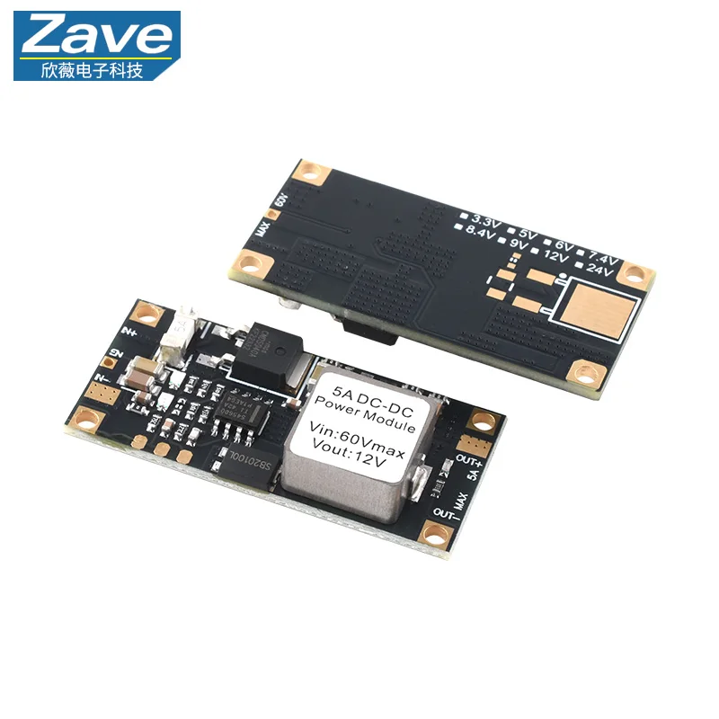 DC-DC Voltage Regulator Step-Down Low Ripple Power Module, 5A Output, High Voltage High Power, 5V/12V