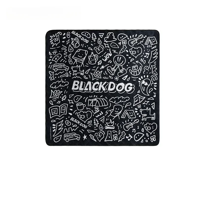 Imagem -02 - Black Dog Picnic Carpet Blanket Tapete Impermeável para Exterior Praia Grande Areia Turismo Livre Almofada de Treino Dobrável Camping Tool