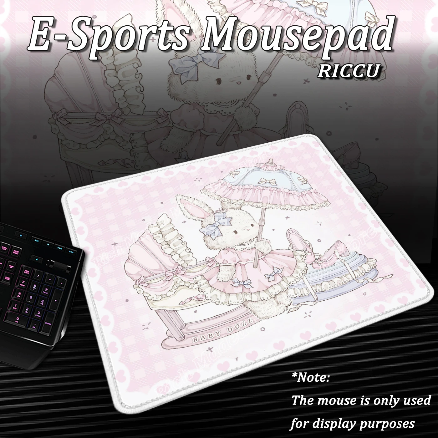 

Pink Mousepad Small Kawaii Bear Mouse Pad Office Desk Pad Ins Style Cute Rabbit Computer Keyboard E-sports Pad Desk accessories