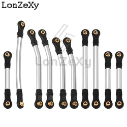 10pcs Stainless Steel Car Body Links Linkage Rod + Steering Link Set for 1/18 RC Crawler Redcat Ascent-18 Upgraded Part