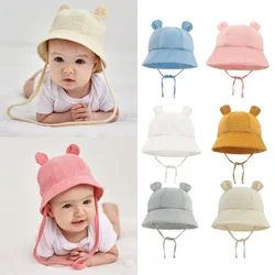 Primavera otoño Color sólido suave bebé sombrero con forma de cubo sombreros de pescador de algodón niños verano niños pequeños niñas Panamá gorra para el sol