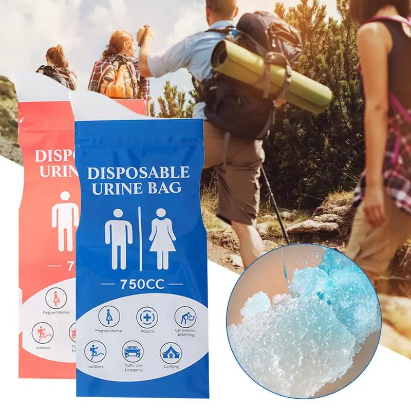 Barf Bags Travel Potty Leak Proof 750ml Urine Bag Portable Toilet 4pcs Camping Pee Bag Vomit Bags For Road Trips Traffic Jams