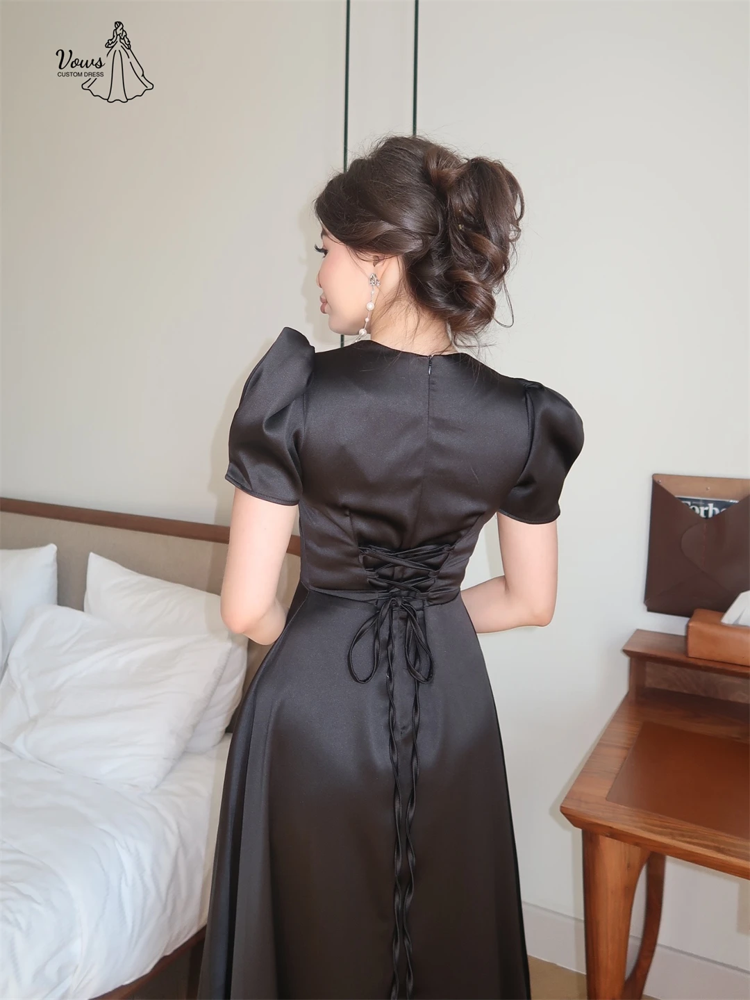 Vows Line فساتين سهرة أنيقة مصنوعة حسب الطلب فساتين نسائية أنيقة للمناسبات الخاصة فستان حفلة موسيقية نسائي أسود 2025 Gala