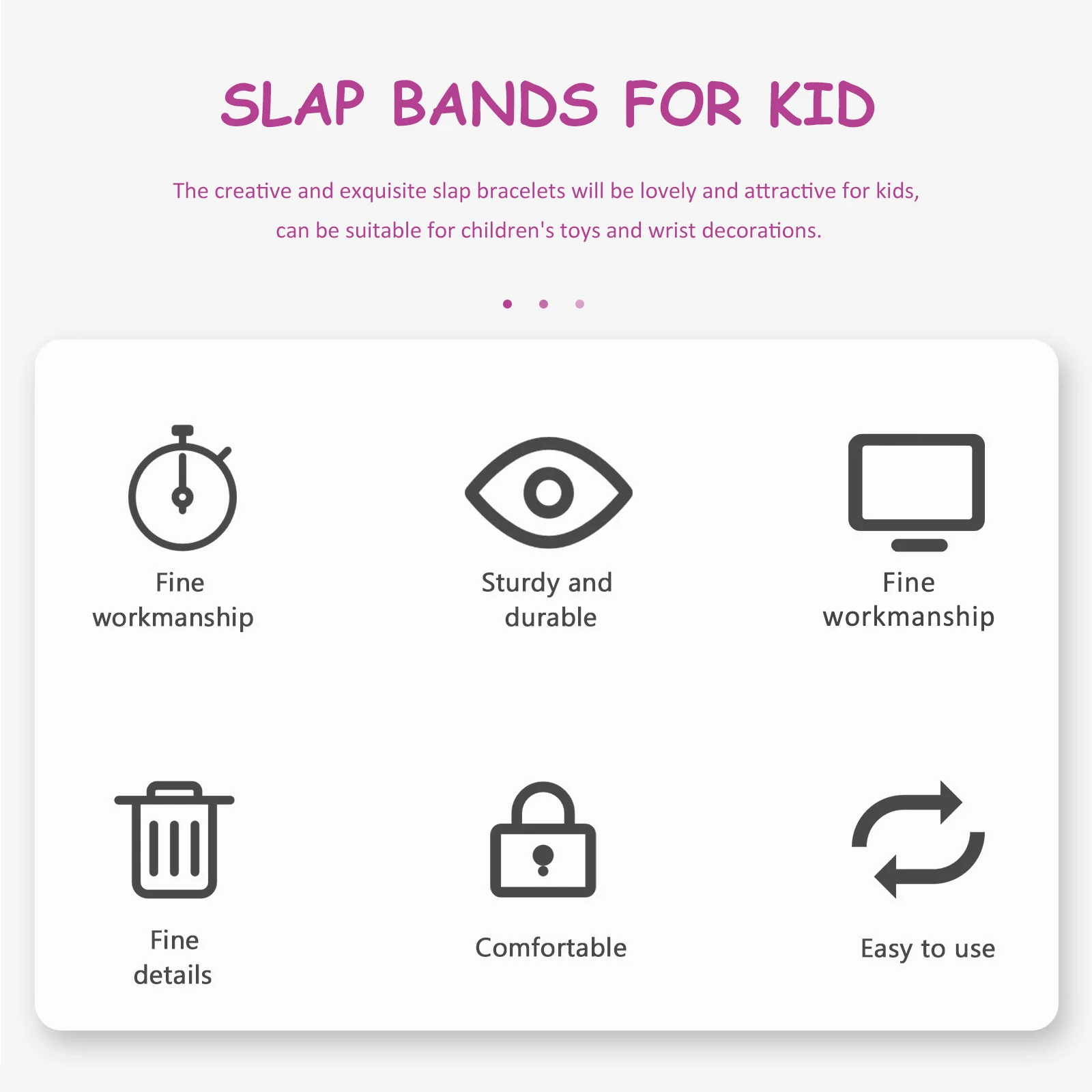 

8 Pcs Kids Slap Bracelets Party Favors Children's Snap Papa Bulk Silica Gel